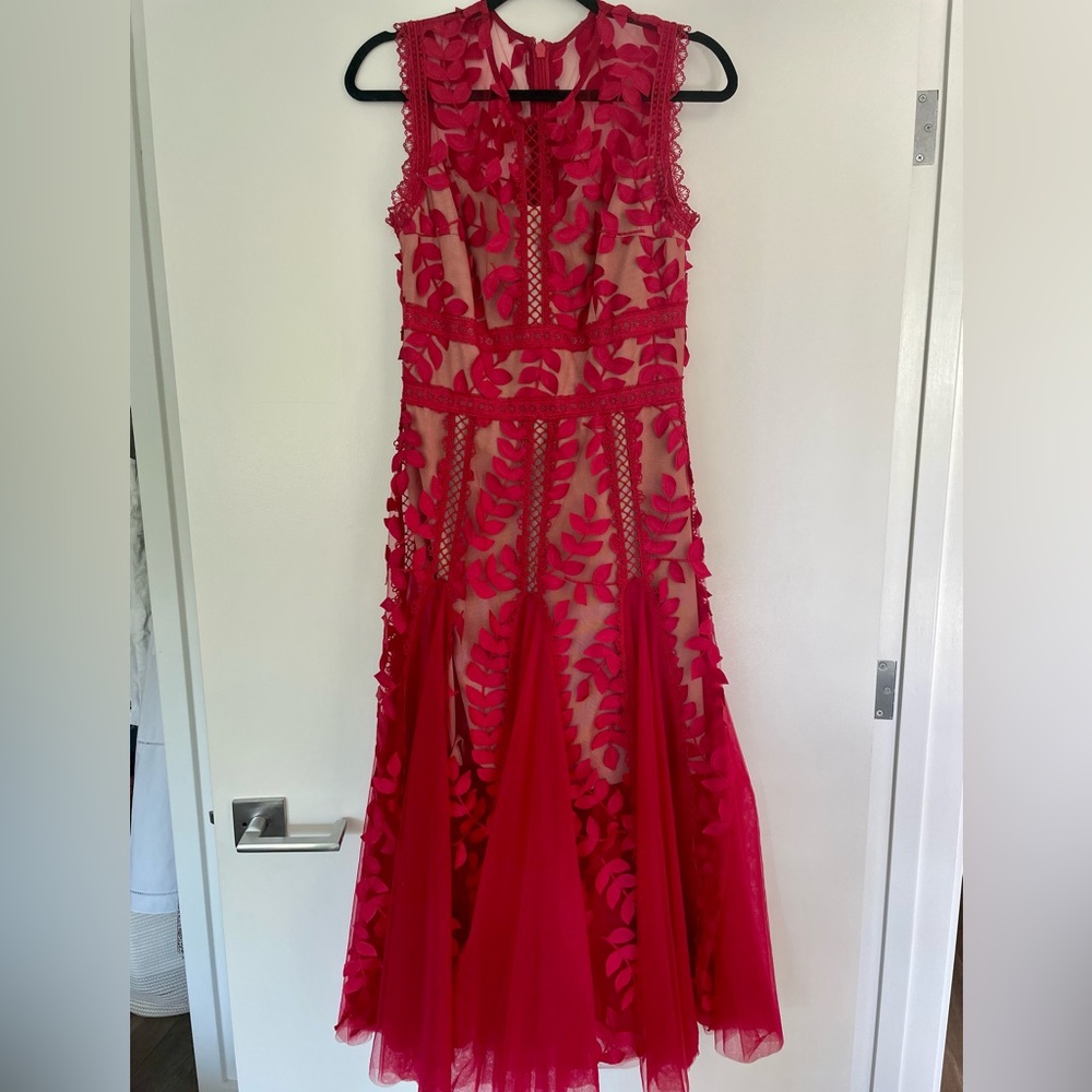 Bronx and Banco Saba Midi-Dress in Red (sold out everywhere!) EUC